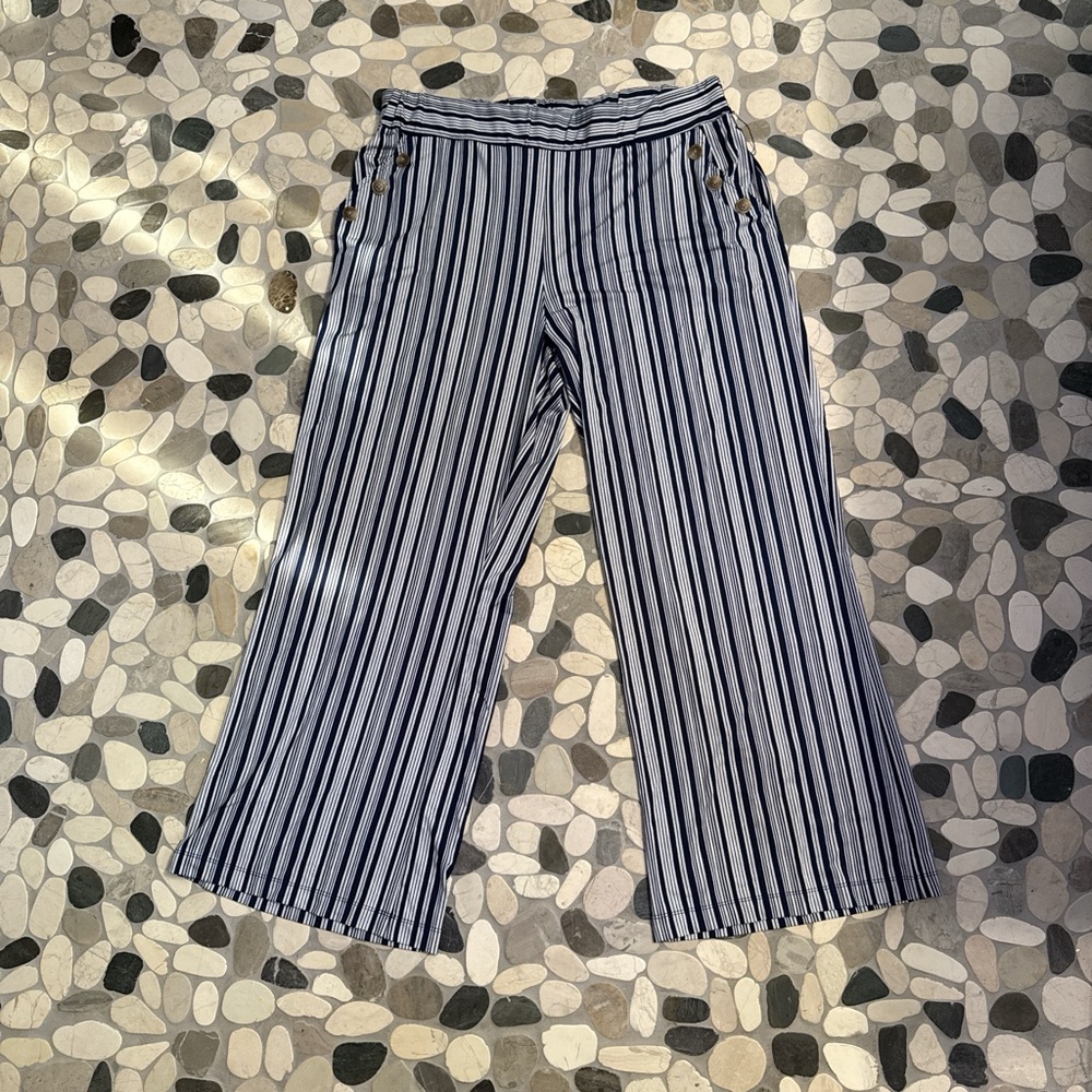 Robert Louis Black and White Striped Women's Pants